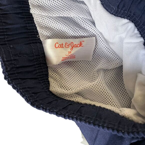 Toddler Swim Trunks Drawstring Lined Whale & Shark Cat & Jack Size 2T - Set of 2 - Picture 7 of 13